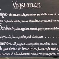 Veggie menu at Riverfront Cafe in Petaluma