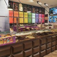 counter at The Chocolate Line in Bruges