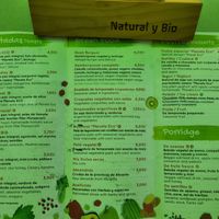 Menu at Planeta ECO in Alicante