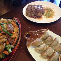 teppanyaki noodles, Mick duck, Gyoza at Chat For Tea in Ballarat