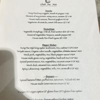 Menu as of May 2025  at Chat For Tea in Ballarat