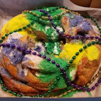 Vegan Kings Cake for Mardis Gras! OMG so good! at Sam's Vegan Kitchen in Chesterfield