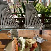 Hummus bread  at Namaste in Caye Caulker