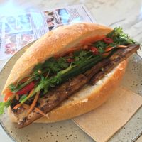 Vietnamese tofu roll (choice of lemongrass tofu or pulled bbq mushrooms) at Mettā Sol in Goodwood