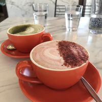 Their botanical lattes  at Mettā Sol in Goodwood