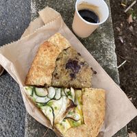 Onion and olives, courgettes and garlic- good breakfast   at The Food Wire in Brive-la-gaillarde
