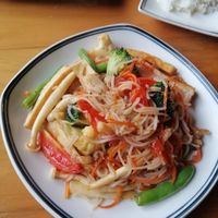 Fried noodles at Veggie Box in Phong Nha