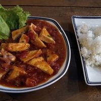 Tofu with tomato sauce at Veggie Box in Phong Nha