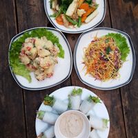 Fresh Spring Rolls, Portato Salad, Mango Salad at Veggie Box in Phong Nha