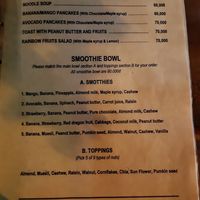 Menu breakfast at Veggie Box in Phong Nha