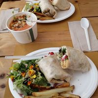 Vegan and Tempeh burrito + gazpacho at Aromaticus in Rome