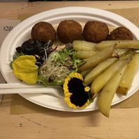 Soy “meatballs"  at Aromaticus in Rome