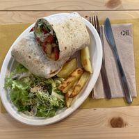 Tempeh burrito at Aromaticus in Rome
