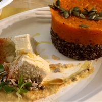 Pumpkin, quinoa, hummus and tofu  at Aromaticus in Rome