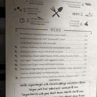 Menu at Aromaticus in Rome