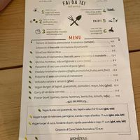 Menu at Aromaticus in Rome