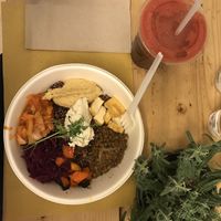 Bowl and a fruit smoothie !!! Sooo yummy and different ! at Aromaticus in Rome