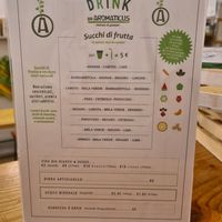 Drink menu at Aromaticus in Rome