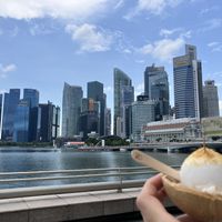 View with Marlion  at Co+Nut+Ink - Esplanade in Central Singapore