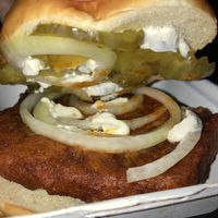 Nashville hot chxn sandwich! at The BE-Hive in Nashville