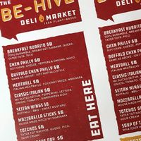 Menu options at The BE-Hive in Nashville