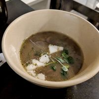 Mushroom & Herb Soup at Soil in Vancouver