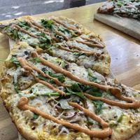 Vegan tandoori pizza   at Vegan Cave Tanoor Pizza in Vancouver