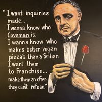 an offer you can't refuse at Vegan Cave Tanoor Pizza in Vancouver