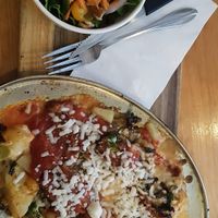 Lasagna at Vegan Cave Tanoor Pizza in Vancouver
