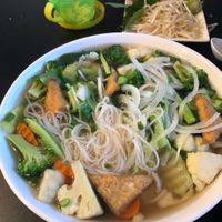 Veggie pho with veggie broth, I meant to take a photo before I started eating, but it was so good I couldn’t help myself! at Kettle Pho Bistro in Kettle Falls