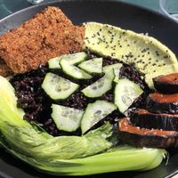 Tofu, Rice, Edamame Hummus, Pak Choi  at Bohl in Barcelona