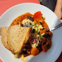 Vegam Shakshuka with Hummus at Hermann in Freiburg
