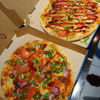 Spicy vegan and bbq vegan at Domino's Pizza - Bijlmerplein in Amsterdam