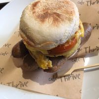 Breakfast muffin at Cafe Thrive in Bournemouth