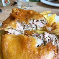 Jackfruit fish n chips 🌱 at Cafe Thrive in Bournemouth