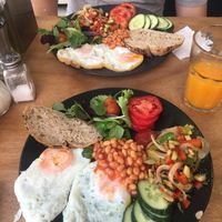 Vegetarian English breakfast  at Julia Bakery in Malaga