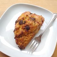 Chocolate rasberry scone at Julia Bakery in Malaga