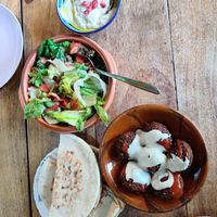 Random big lunch at Hummus in Edinburgh