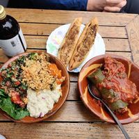 Random big breakfast at Hummus in Edinburgh
