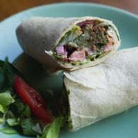 Falafel wrap at Hummus in Edinburgh