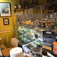 Lovely coffee and cakes. Vegan and vegetarian.  at Hummus in Edinburgh