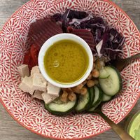 Miso bowl before mixing dressing in  at Rosalía in Florence