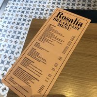 menu at Rosalía in Florence
