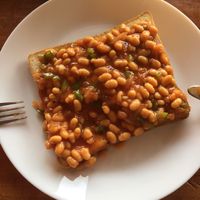Beans on toast at Kokum Bistro in Jaipur