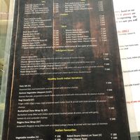 One side of menu at Kokum Bistro in Jaipur