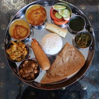 Veg thali made vegan for us  at Kokum Bistro in Jaipur