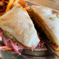 Vegan kimchi reuben at Green Sage Cafe - Broadway in Asheville