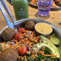 Tigris Bowl and a green juice   at Green Sage Cafe - Broadway in Asheville