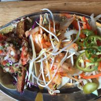 Taco trio- tasty!  at Green Sage Cafe - Broadway in Asheville