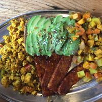 Greenway with tempeh bacon and avocado toast.  Delish! at Green Sage Cafe - Broadway in Asheville